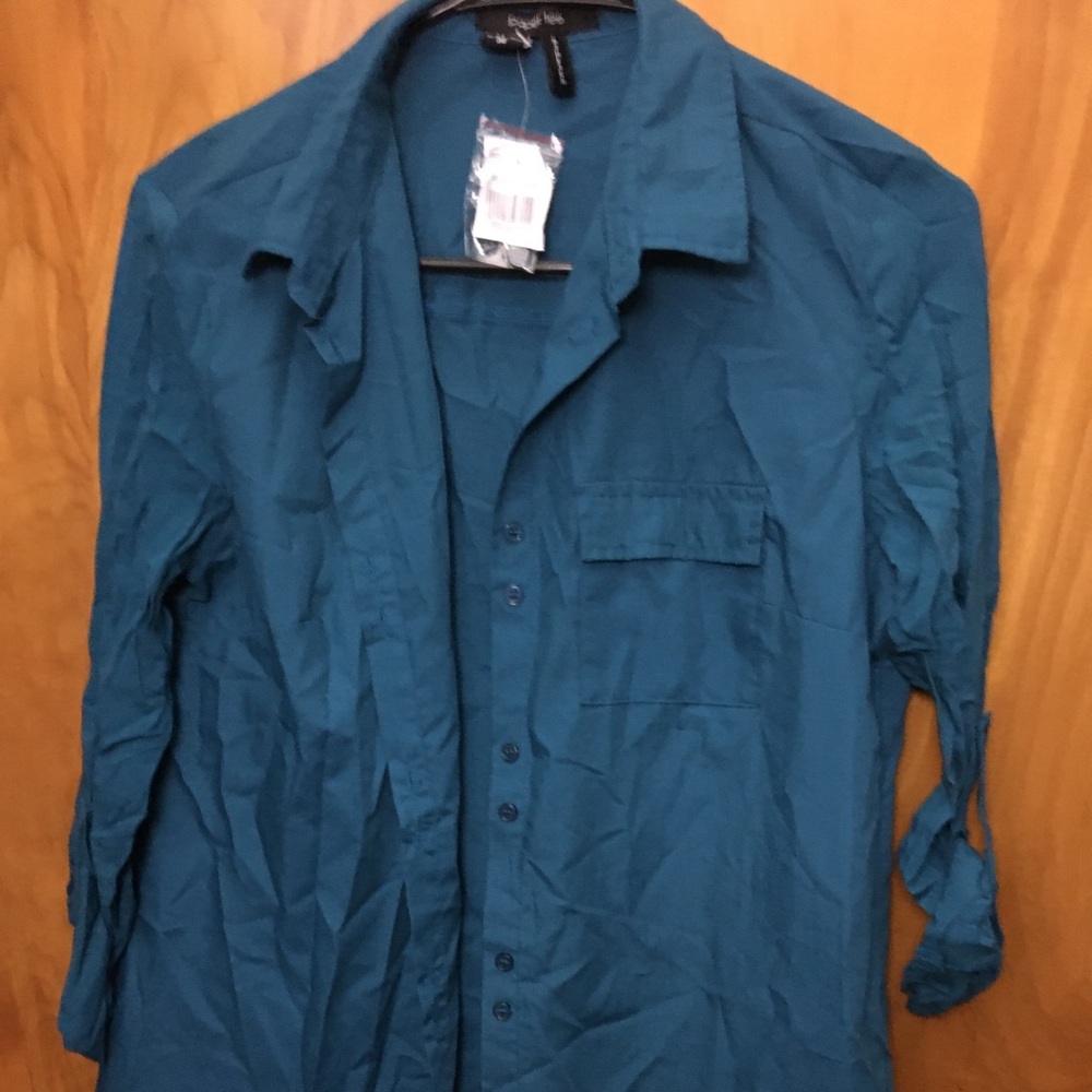 “PaperTee” Teal Button Down Shirt